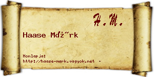 Haase Márk névjegykártya